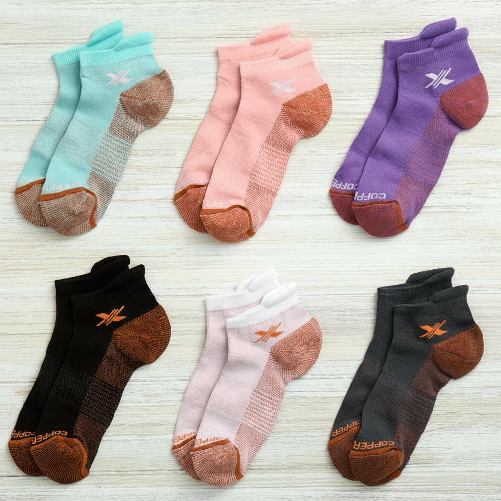 Low-Cut Copper Infused Compression Socks for Men or Women