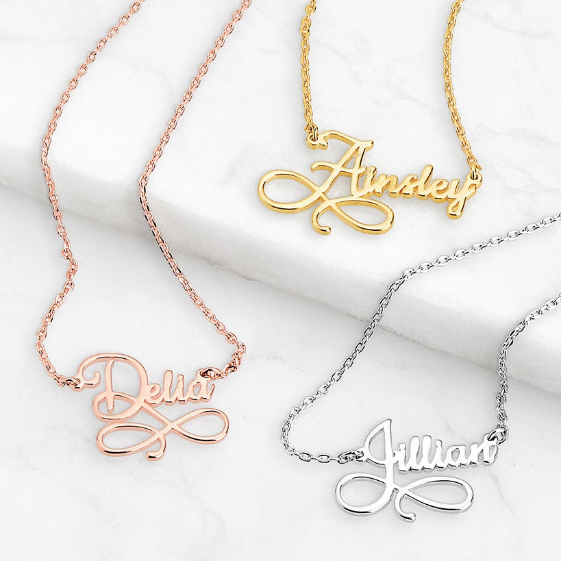 Personalized Script Infinity Name Necklace