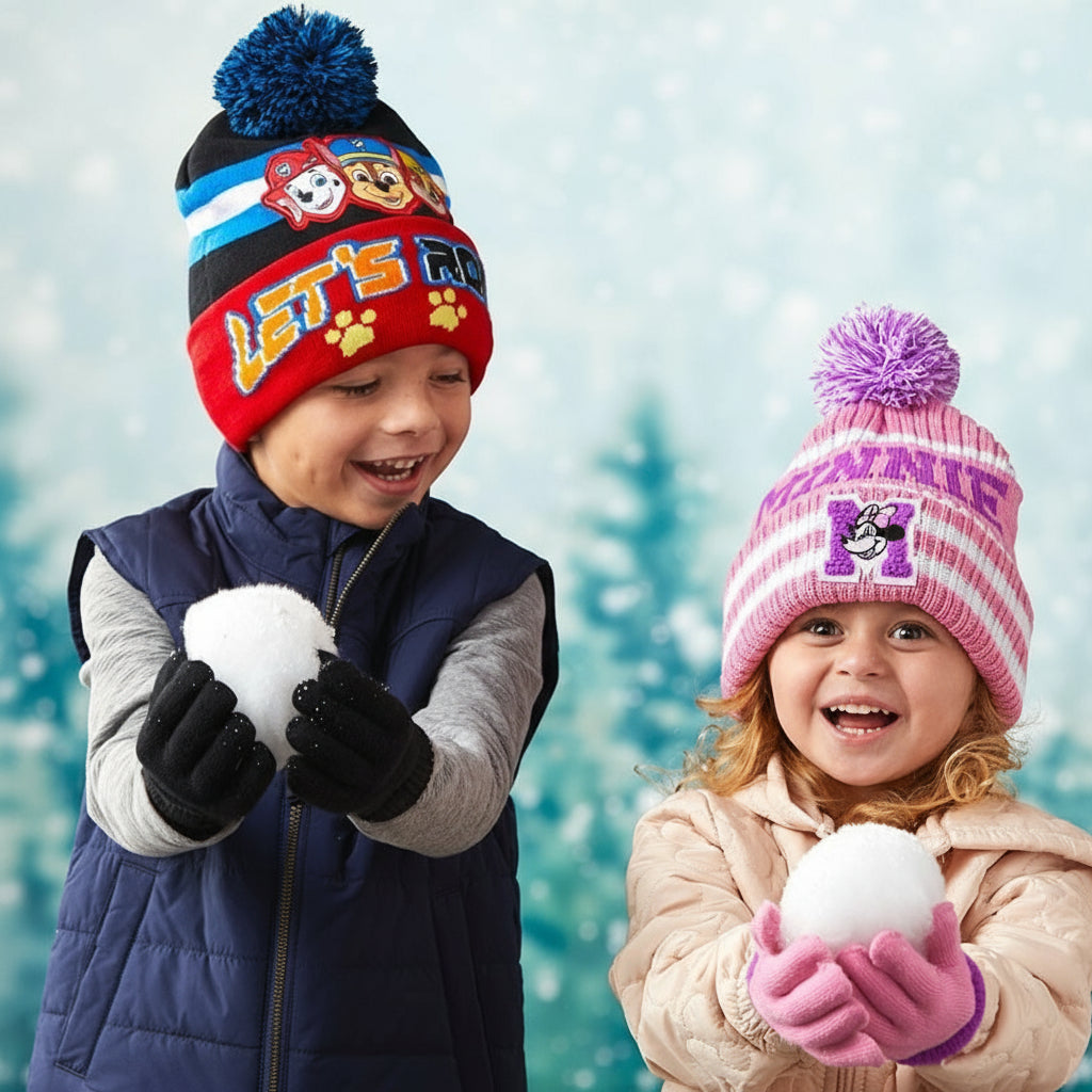 Kid's Beanie and Glove Matching Gift Set - Minnie Mouse or Paw Patrol