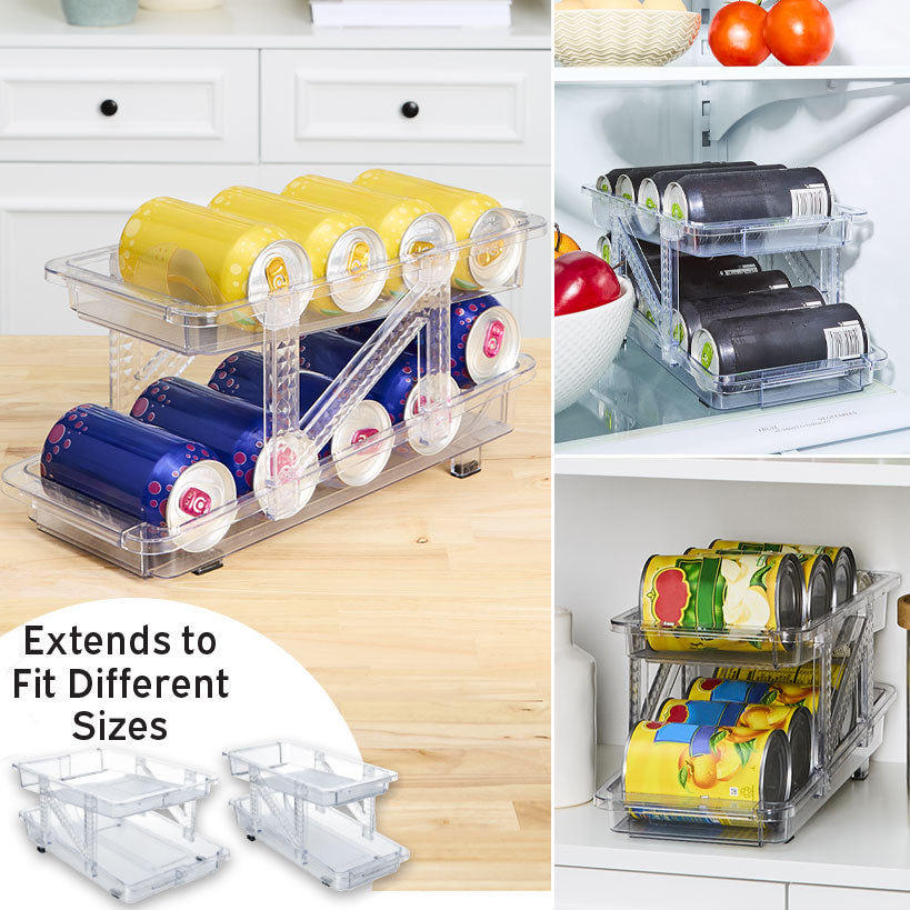 Expandable Kitchen Pantry Can Organizer - 2-Tier