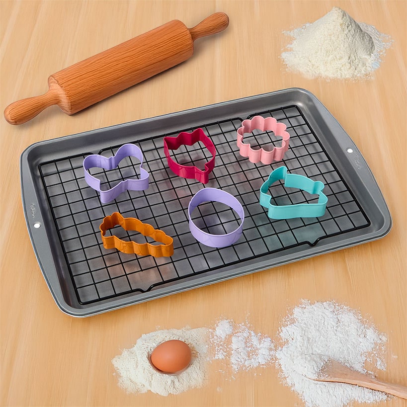 Easter Baking Set - Wilton Nonstick Cookie Pan with 6 Cookie Cutters