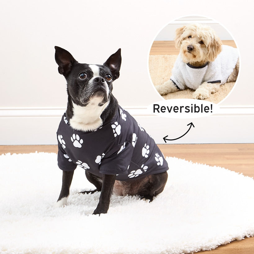 Pet Sherpa Jacket - Cozy, Reversible Design with Easy Fabric-Magic Closure