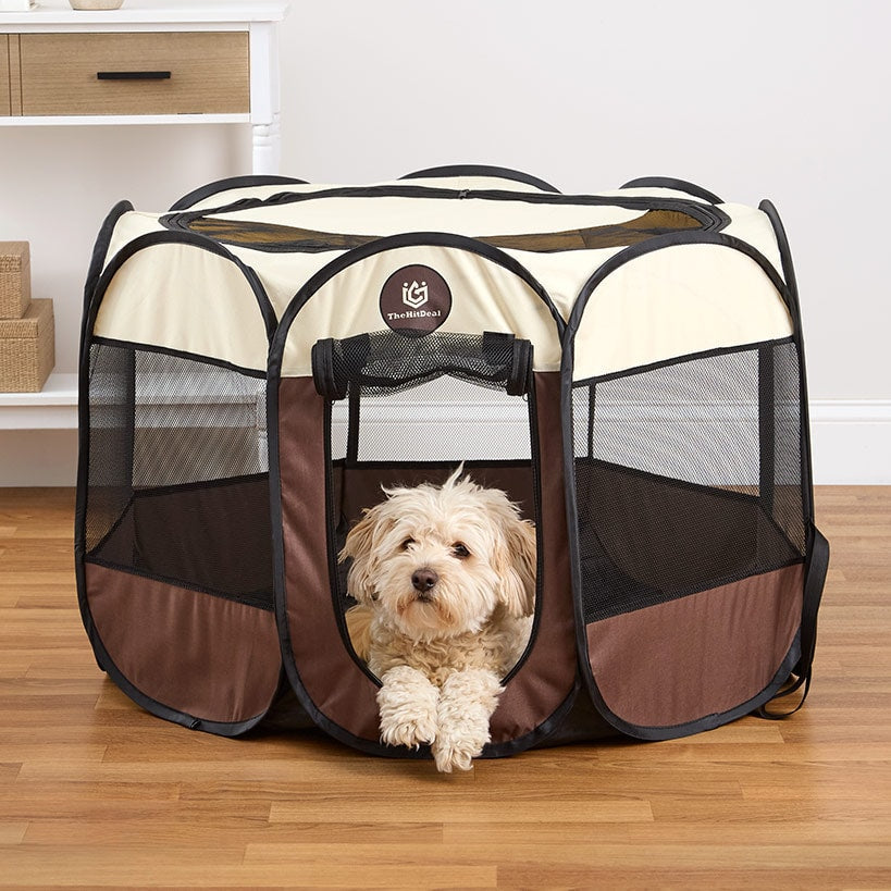 Portable Pet Playpen - Indoor/Outdoor Use with Carry Bag