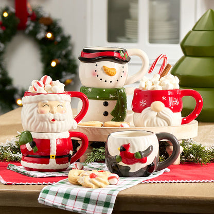 Christmas Characters Stackable Ceramic Mugs Set of 2