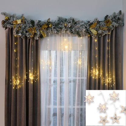 Themed Multi-Use Curtain Lights - Snowflake, Star, or Starburst