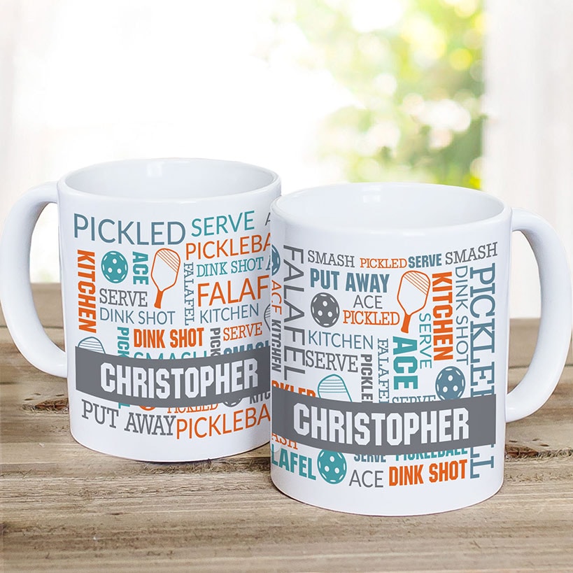 Personalized Pickleball Word Art Coffee Mug