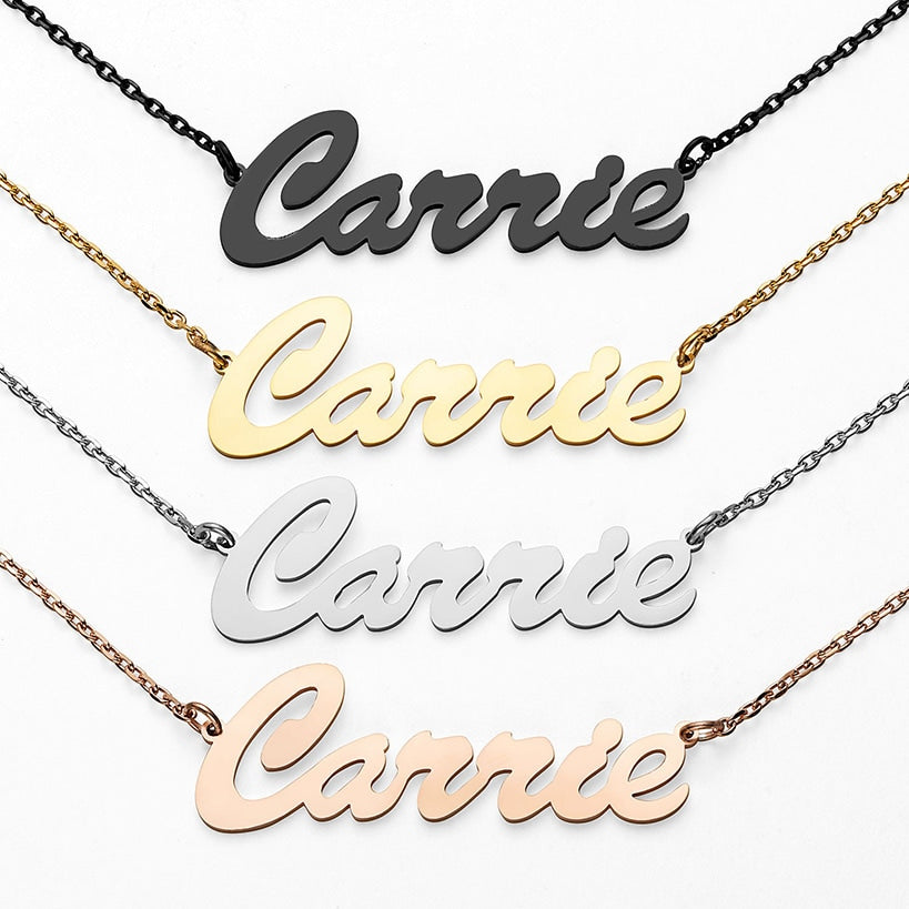 Personalized Hollywood Script Women's Nameplate Necklace