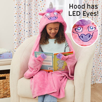 Bright Eyes™ Unicorn Blanket - Hooded Fleece with LED Eyes