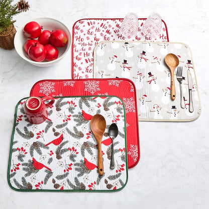Set of 2 Festive Drying Mats