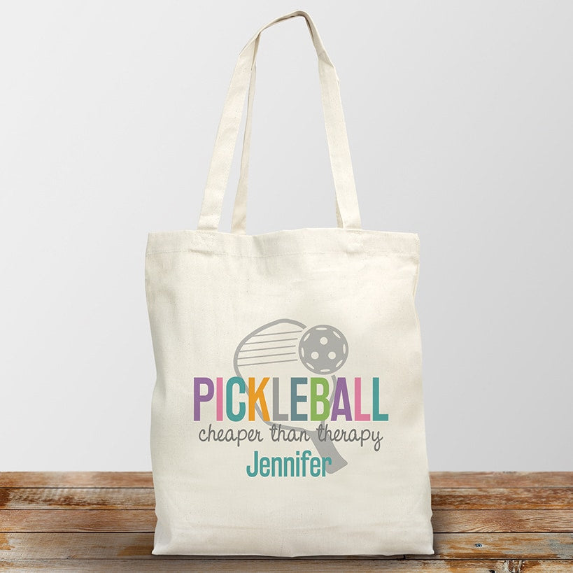 Personalized Pickleball Cheaper Than Therapy Canvas Tote Bag