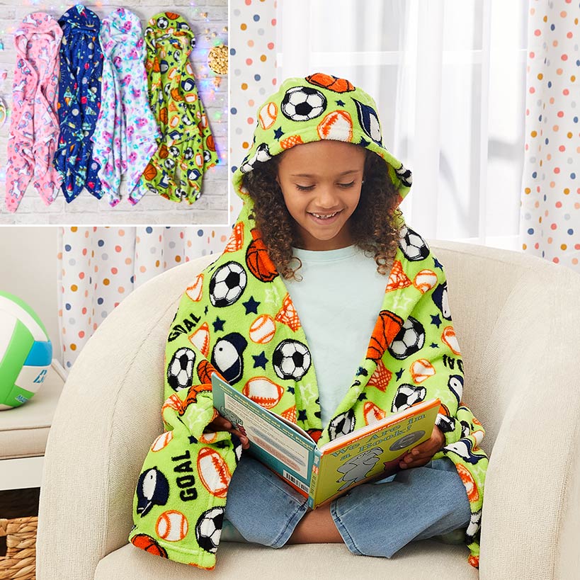 Kids' Hooded Fleece Throw