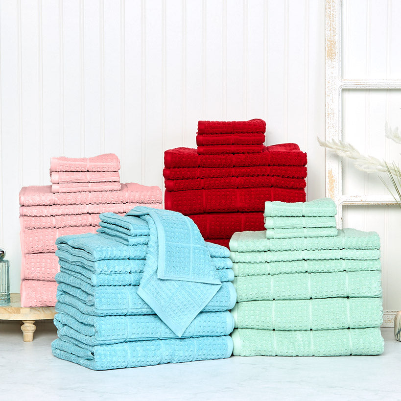 Quick Dry 100% Cotton Bath Towels, 6 Piece Set