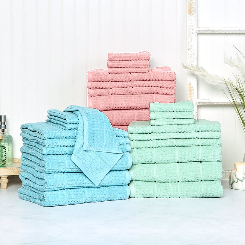 Quick Dry 100% Cotton Bath Towels, 6 Piece Set