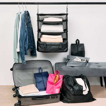 Suitcase Storage Ideas - Laundry Bag, Shoe Bags, Hanging Organizer