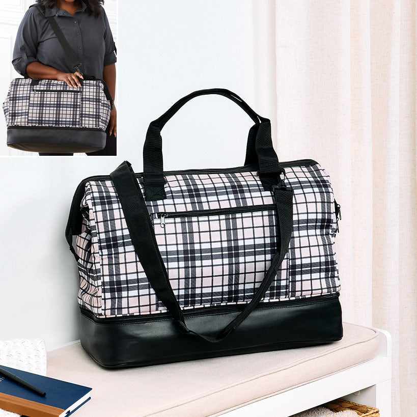 Women's Plaid Travel Duffle Bag