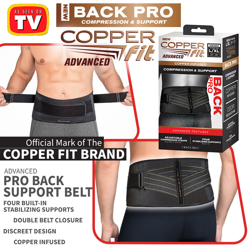 Copper Fit® Advanced Back Pro - Back Support, Unisex with Anti-Odor Fabric