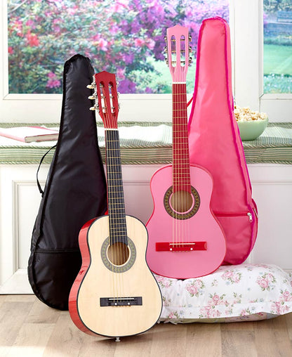 Wood Guitar with Case, 30"