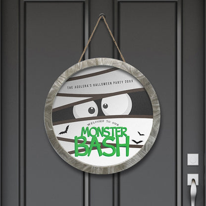 Personalized Halloween Wall Sign Monster Bash