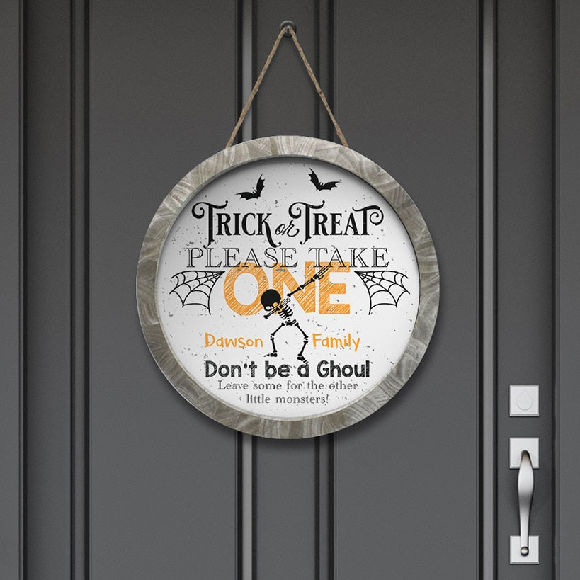 Personalized Halloween Take One Wall Sign