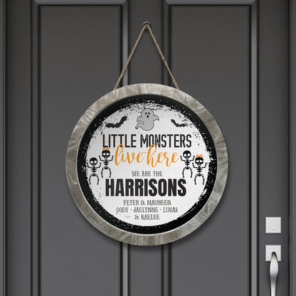 Personalized Halloween Wall Sign Little Monsters