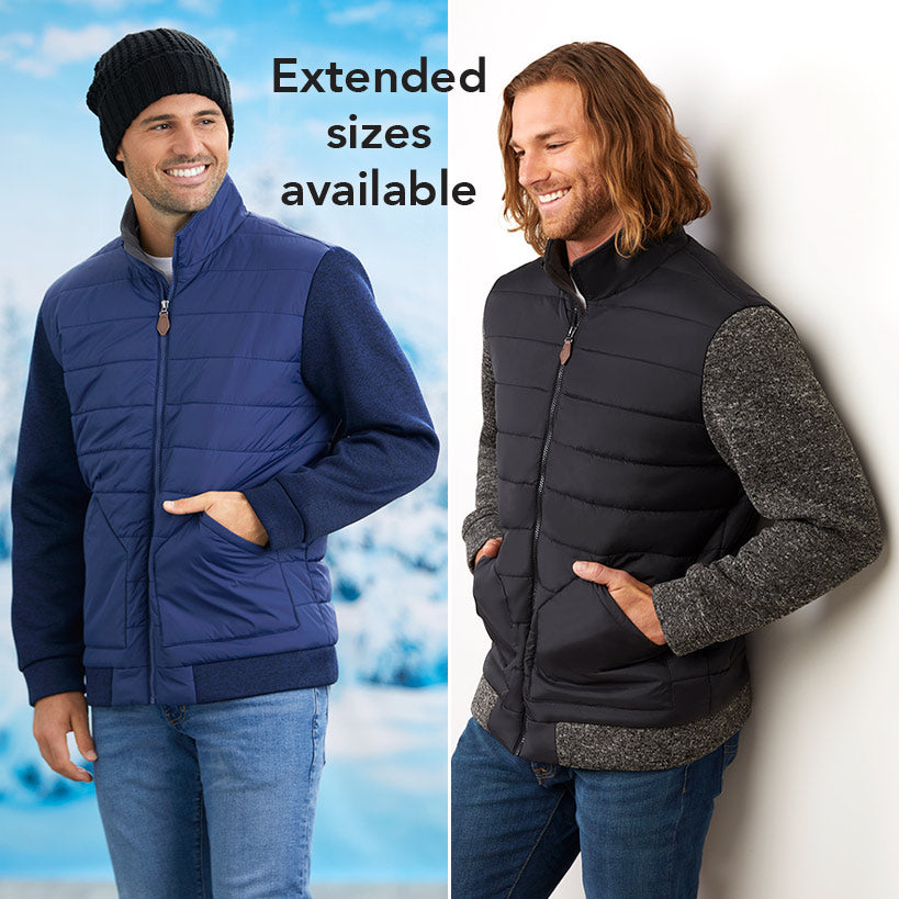 Evoke Men's Sweater Fleece Puffer