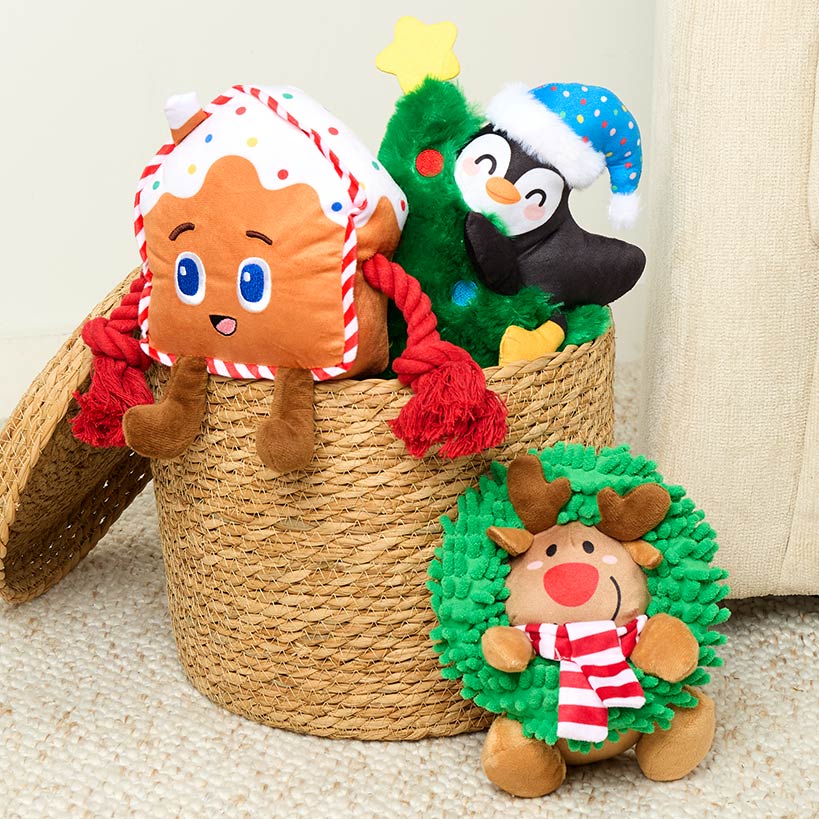 Dog Soft Plush Christmas Toy With Squeaker