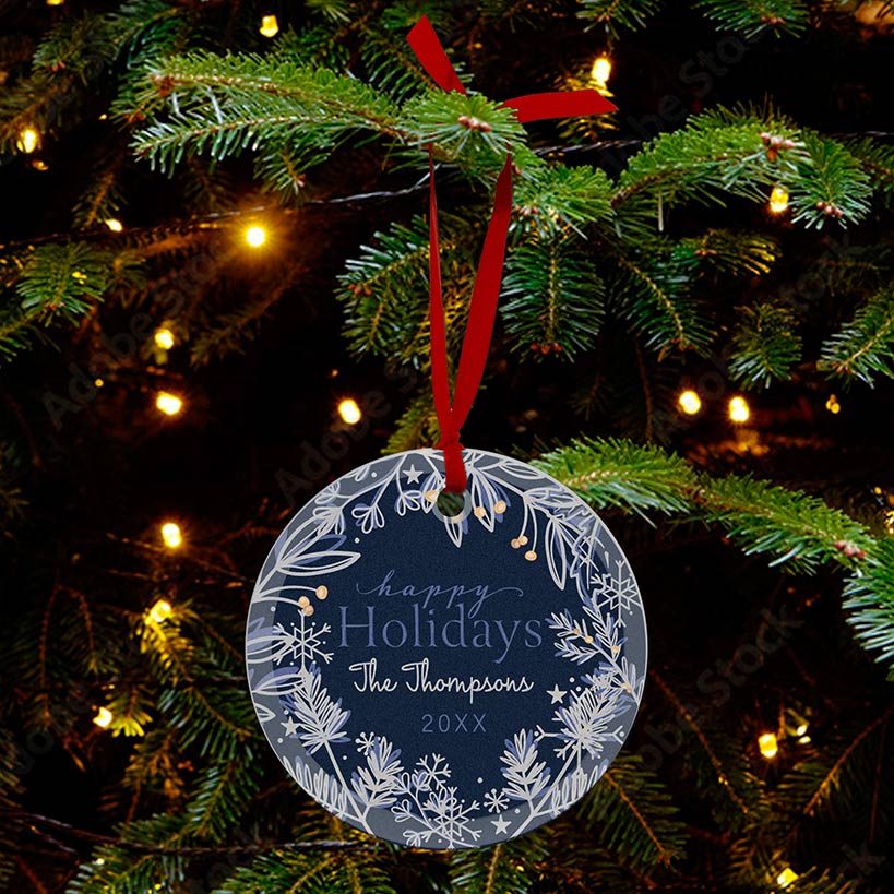 Personalized Frosted Glass Ornament