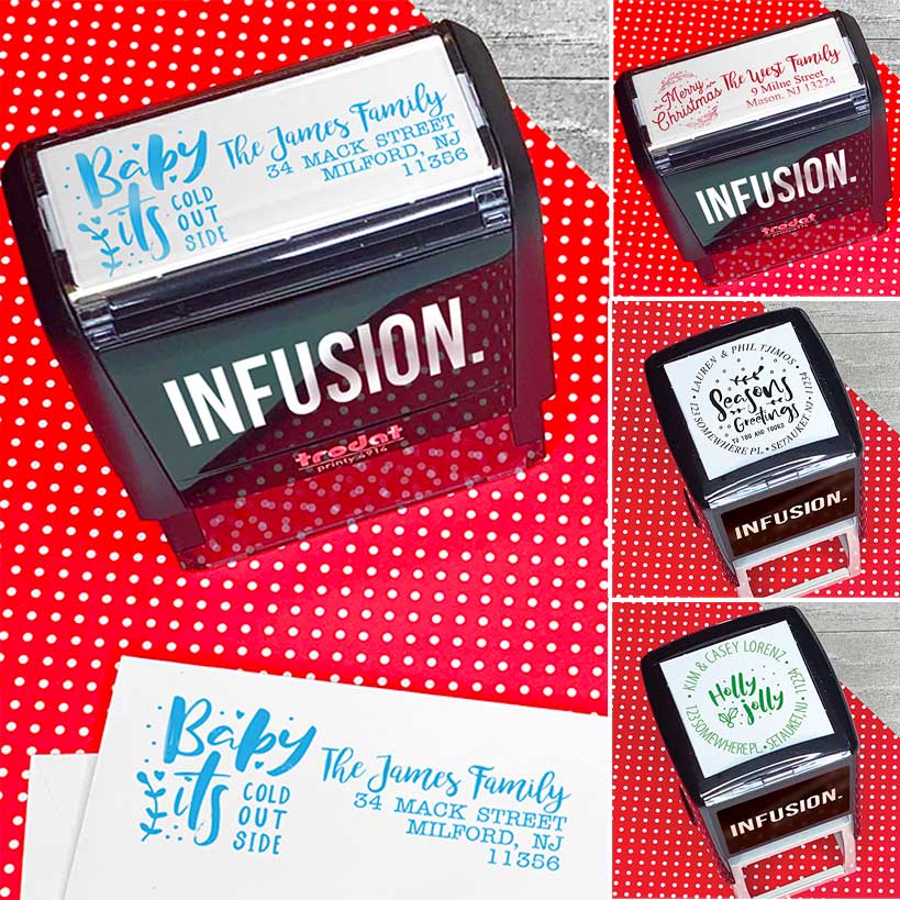 Personalized Christmas Self Inking Stamps