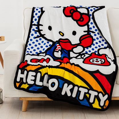 Hello Kitty On The Phone Silk Touch Sherpa Blanket