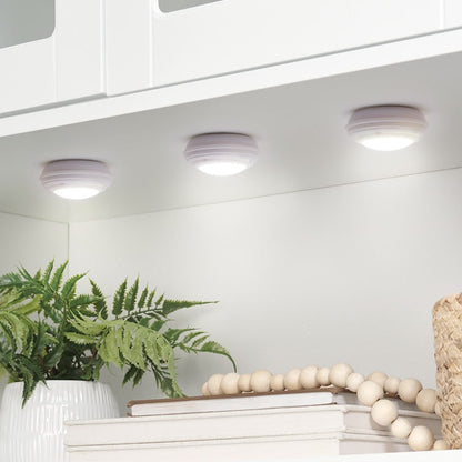 Wireless LED Color-Changing Puck Lights With Remote Set of 3