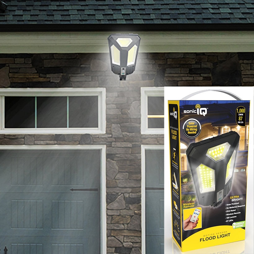Solar Powered Motion Sensor Flood Light with Wireless Remote