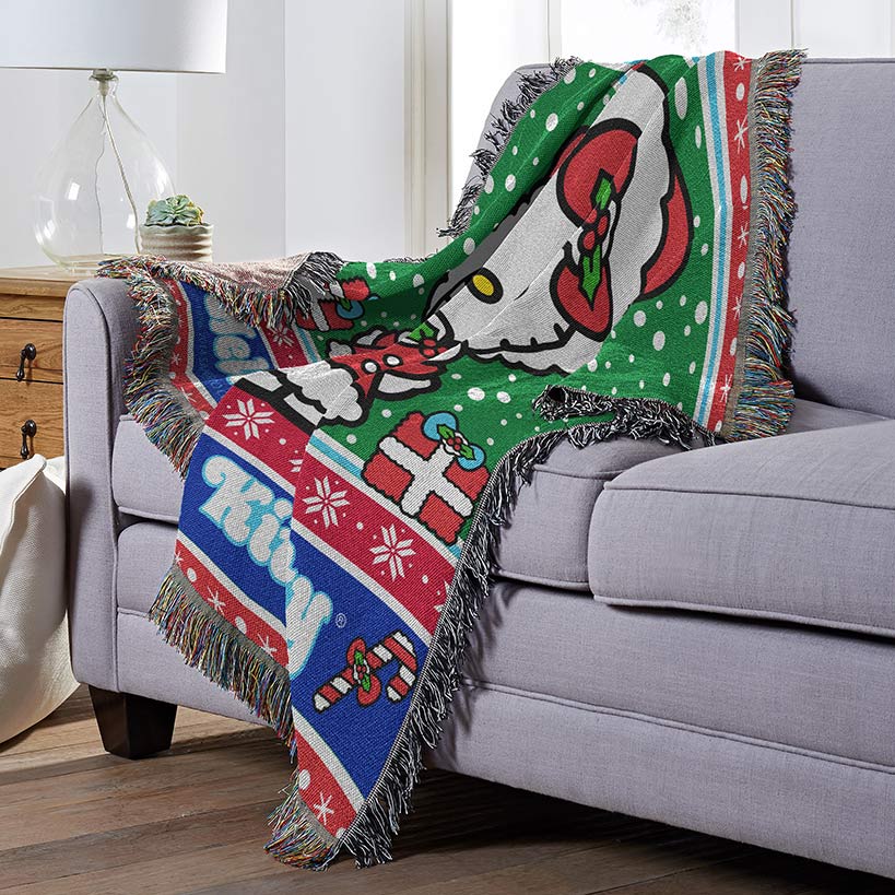 Hello Kitty Snowy Kitty Holiday Tapestry Throw