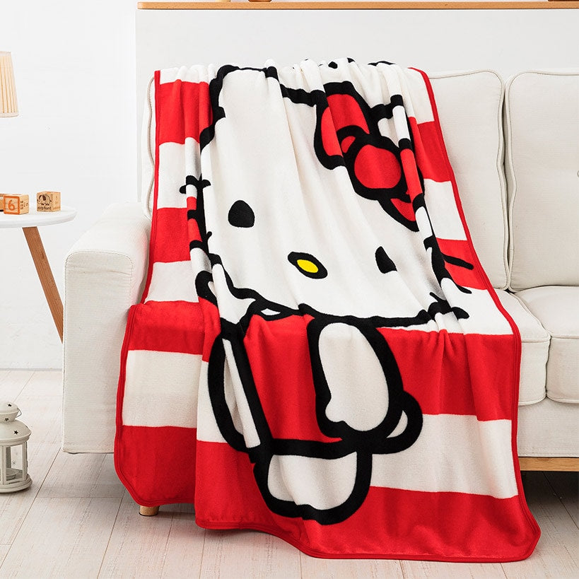 Hello Kitty Waving Stripes Silk Touch Throw