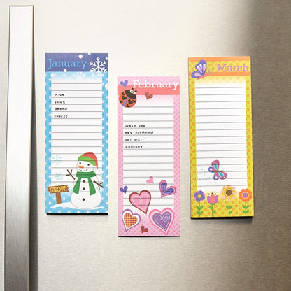 Calendar List Pads 12 Months 3.50"W x 11.50"L