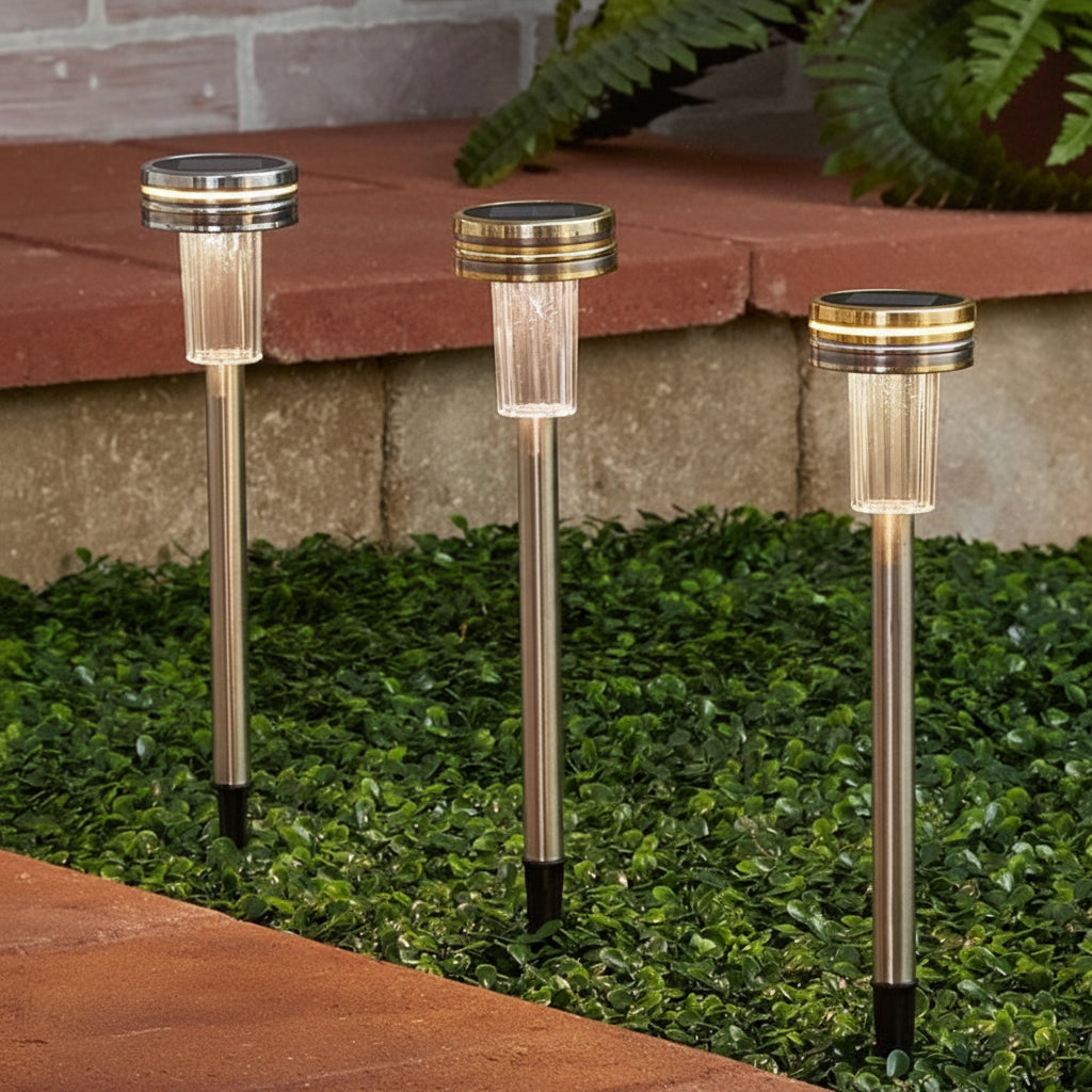 Dual-Lit Solar LED Garden Stakes - Set of 3