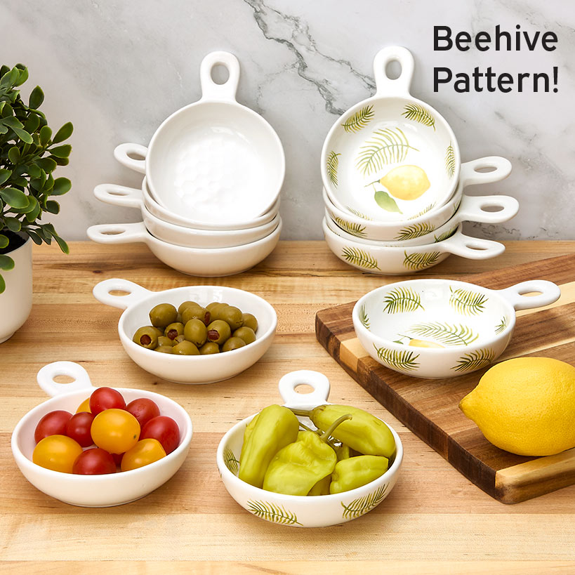 Temp-tations® Skillet-Shaped Ceramic Dip Bowls - Set of 6