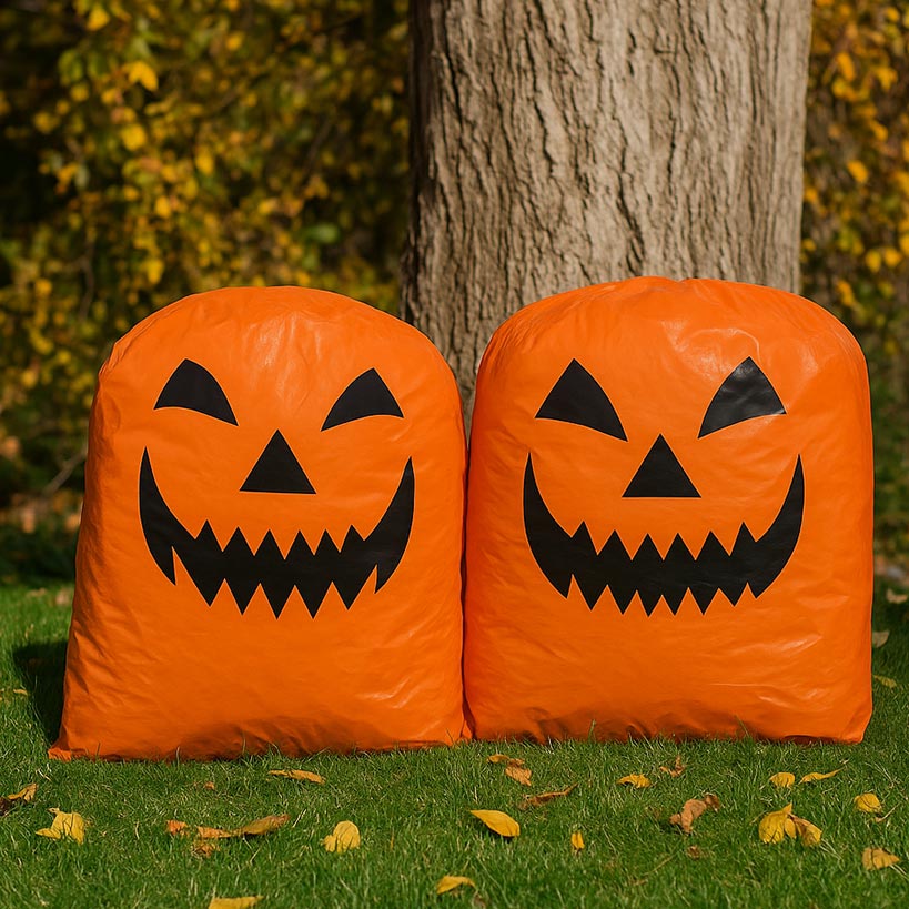Halloween Jack-O-Lantern Leaf Lawn Bag - 24" x 30"