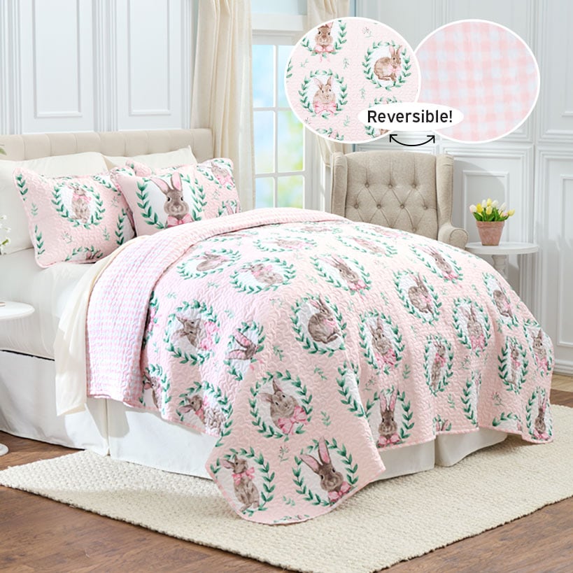 Bunnies and Bows Reversible Full/Queen or King Quilt