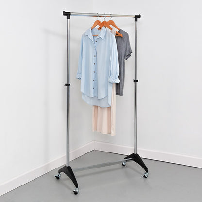 Adjustable Chrome Rolling Garment Rack