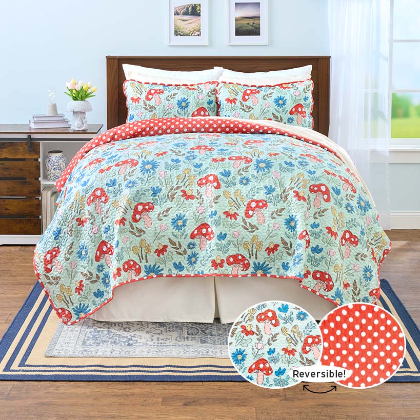 Galloway Mushroom Full/Queen or King Quilt or Sham