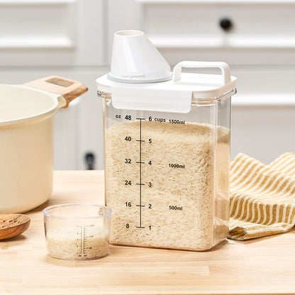 Airtight Dry Food Storage Containers with Pouring Spout and Measuring Cup