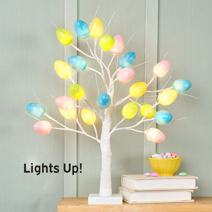 Pastel Easter Egg Lighted Table Tree - Battery Operated