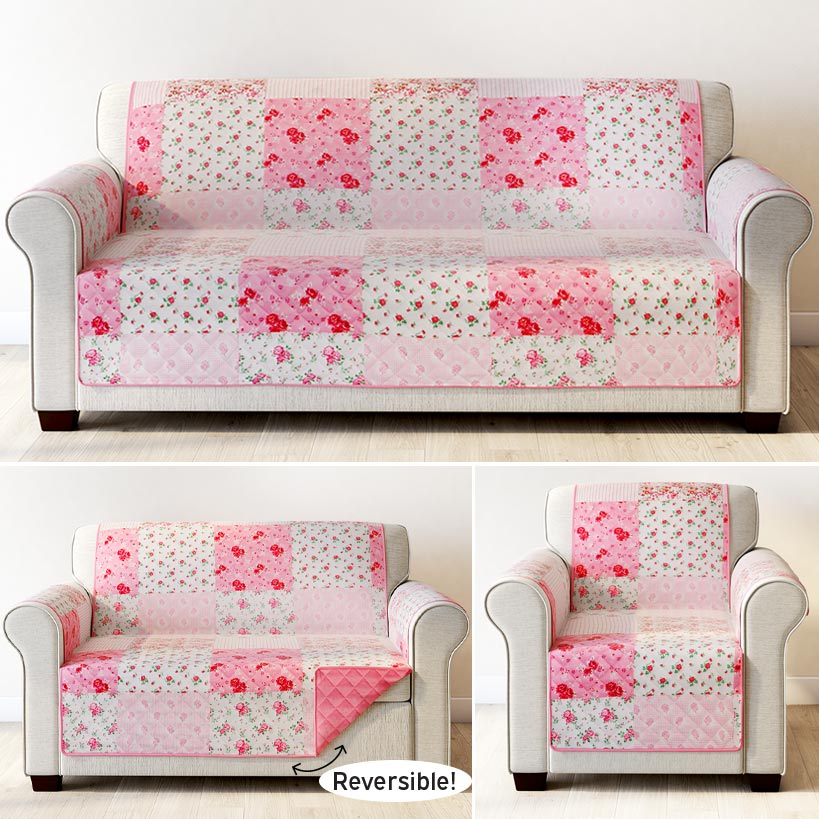 Berry Bloom Quilted Furniture Cover Chair, Loveseat, Sofa