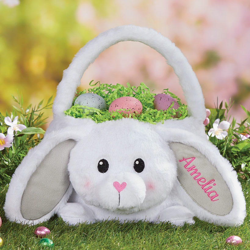 Personalized Plush Easter Bunny Basket