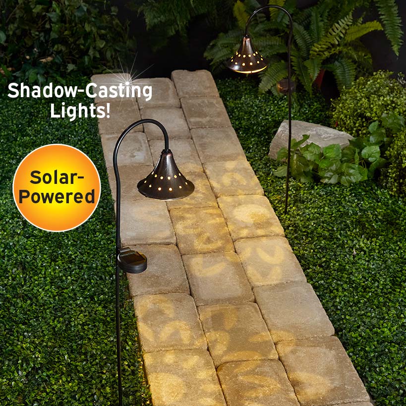 Solar Shadow Cast Shepherd's Hook Garden Stake