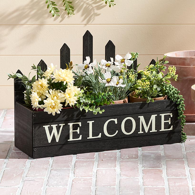 Wood Welcome Planter