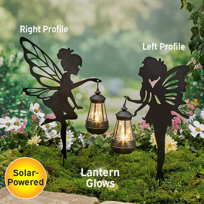 Fairy Silhouette Stake With Solar Lantern