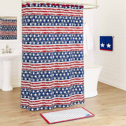 Mossy Oak Stars and Stripes Shower Curtain, Bath Rug, Hand Towels, Hooks