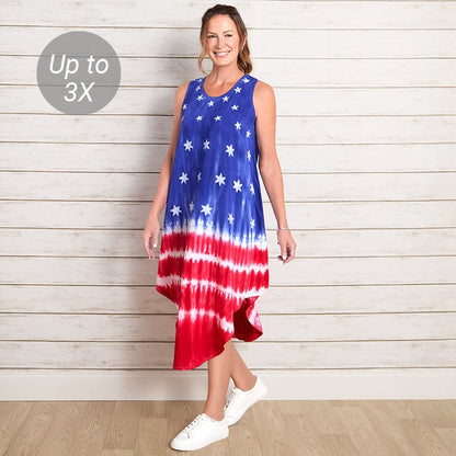 Tie-Dye Sleeveless Americana Dress