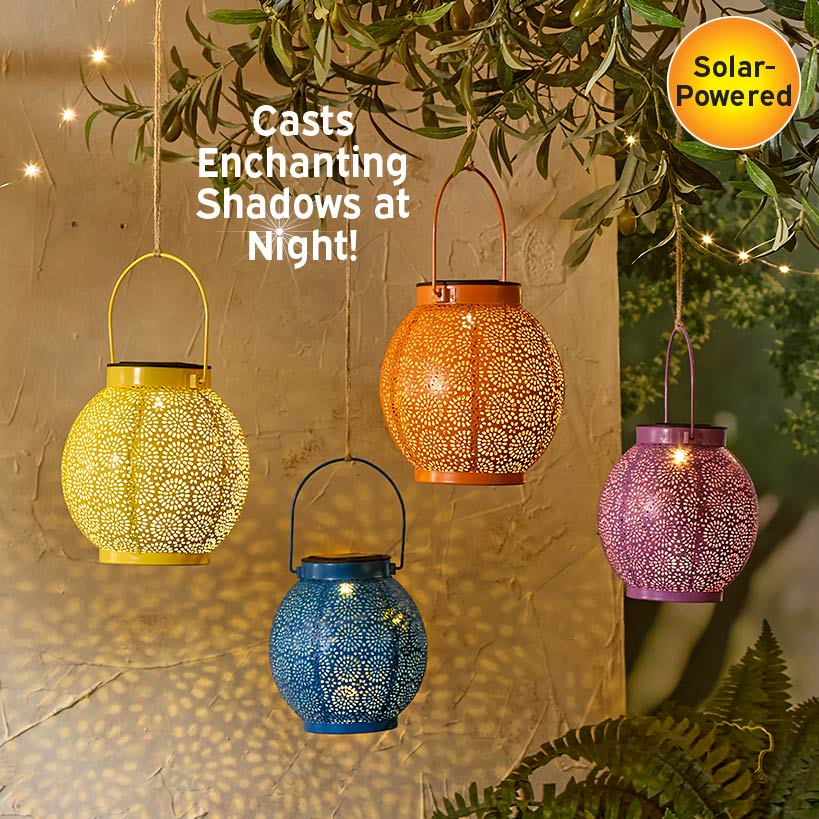 Solar Sunburst Shadow Cast Hanging Lantern